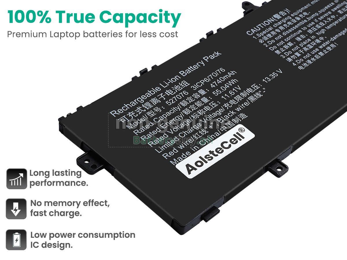 AolsteCell 527076 Replacement Battery
