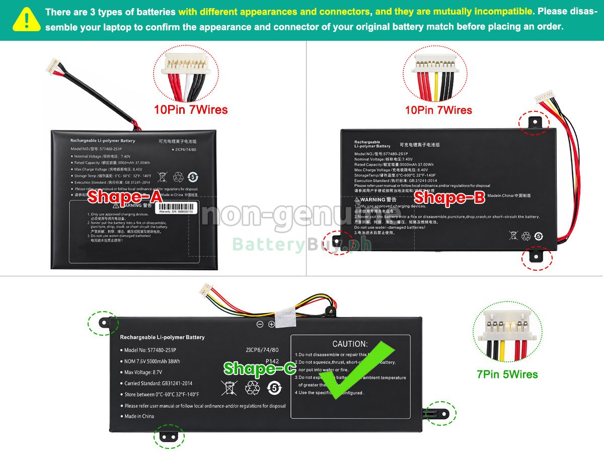 AolsteCell 577480-2S1P Replacement Battery