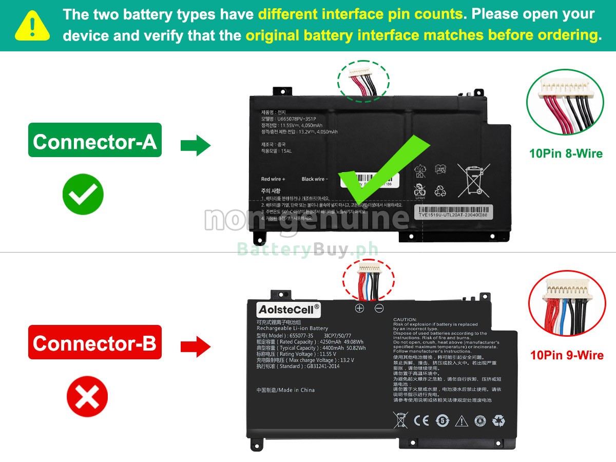 AolsteCell 655077-3S Replacement Battery