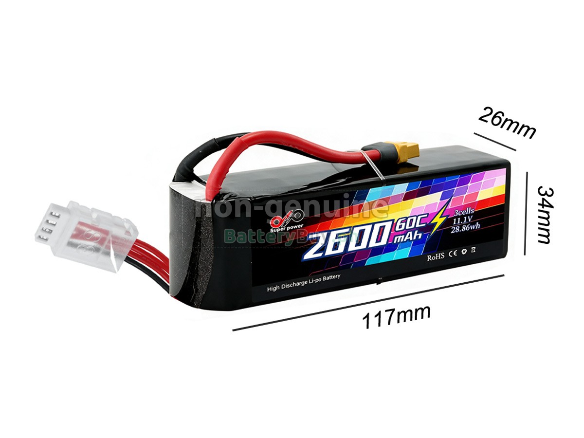 AolsteCell 11.1V 2600MAH 60C XT60 Replacement Battery