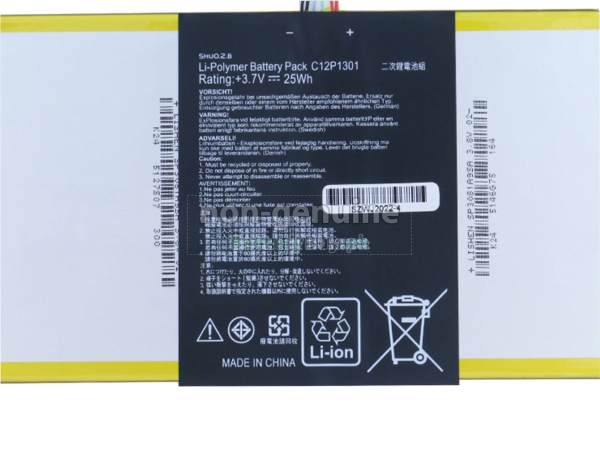 Asus C12P1302 Replacement Battery
