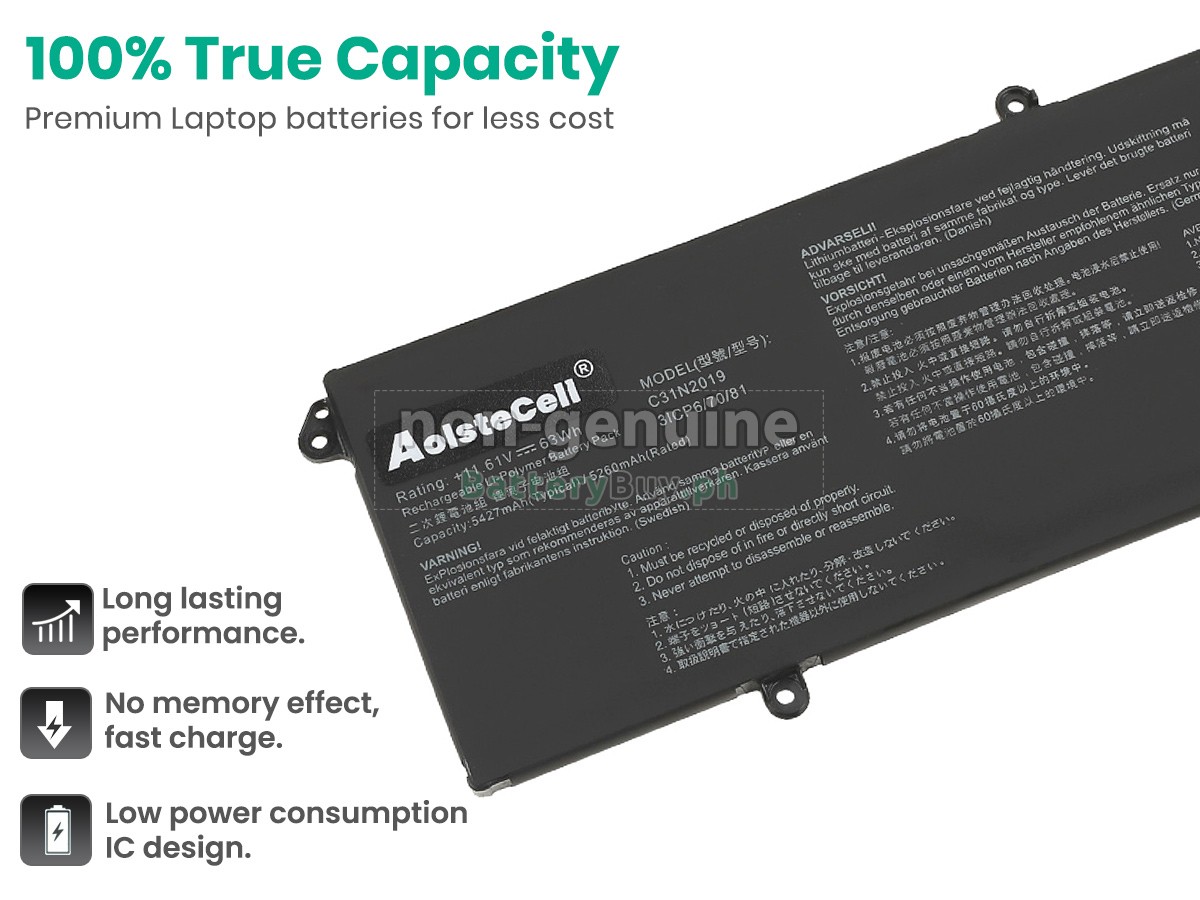 Asus VivoBook 16X K3605ZC-N1268W Replacement Battery