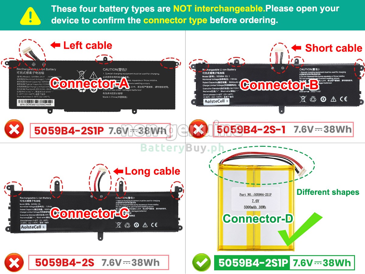 CHUWI 5059B4-2S1P Replacement Battery