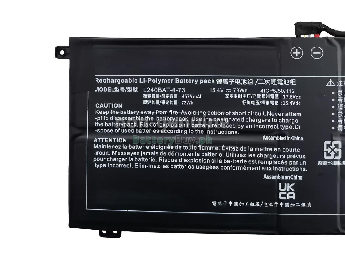 Clevo 6-87-L240S-74B00 Replacement Battery