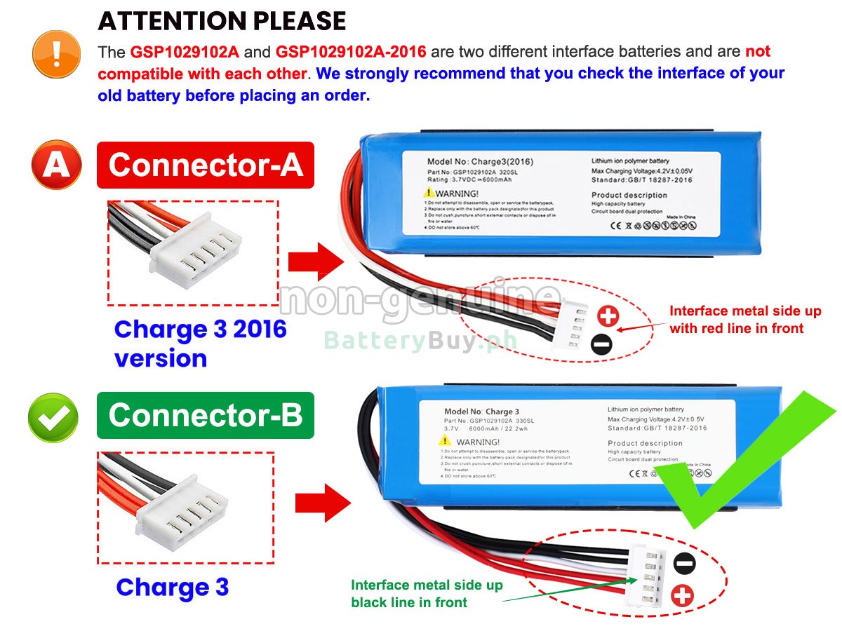 JBL GSP1029102A-2016 Replacement Battery