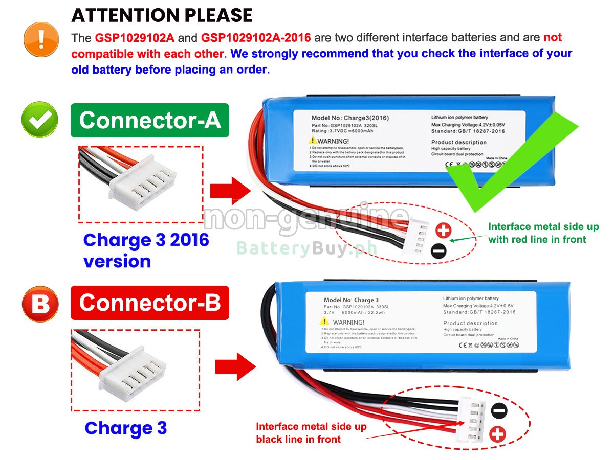 JBL GSP1029102A-2016 Replacement Battery