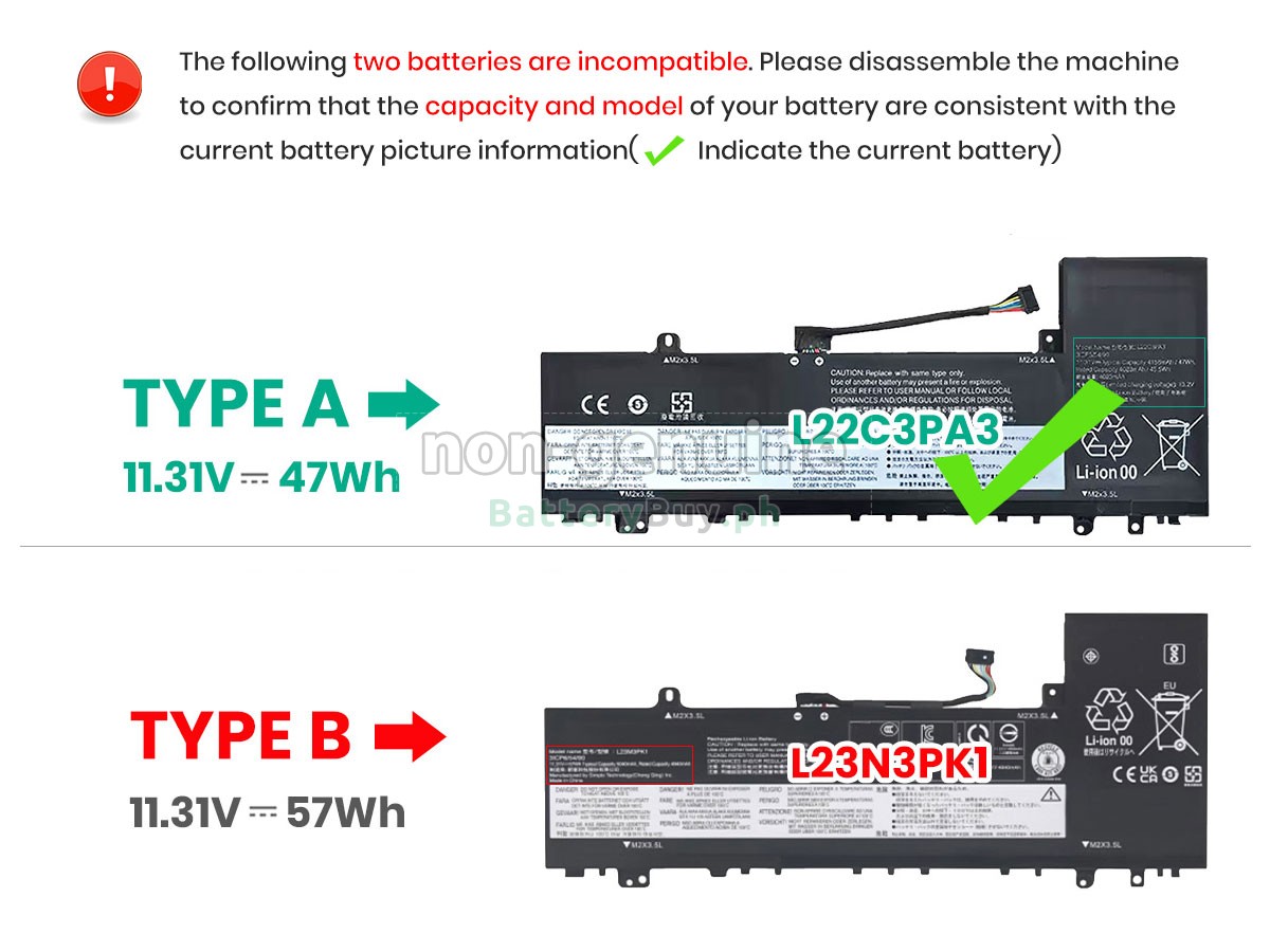 Lenovo IdeaPad SLIM 5 14IMH9-83DA005WJP Replacement Battery