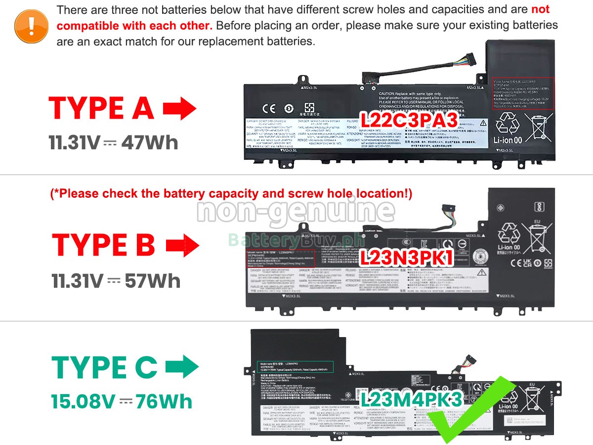Lenovo IdeaPad SLIM 5 16AHP9-83DD001TRK Replacement Battery