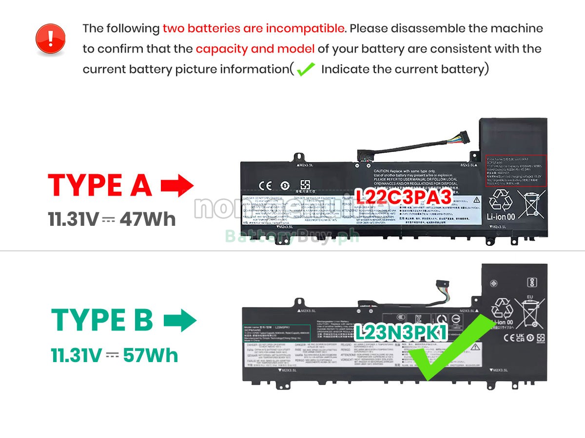 Lenovo IdeaPad SLIM 5 14IMH9-83DA005WJP Replacement Battery