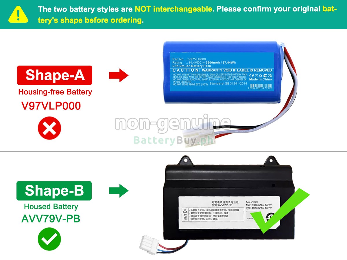 Panasonic MC-RS877 Replacement Battery