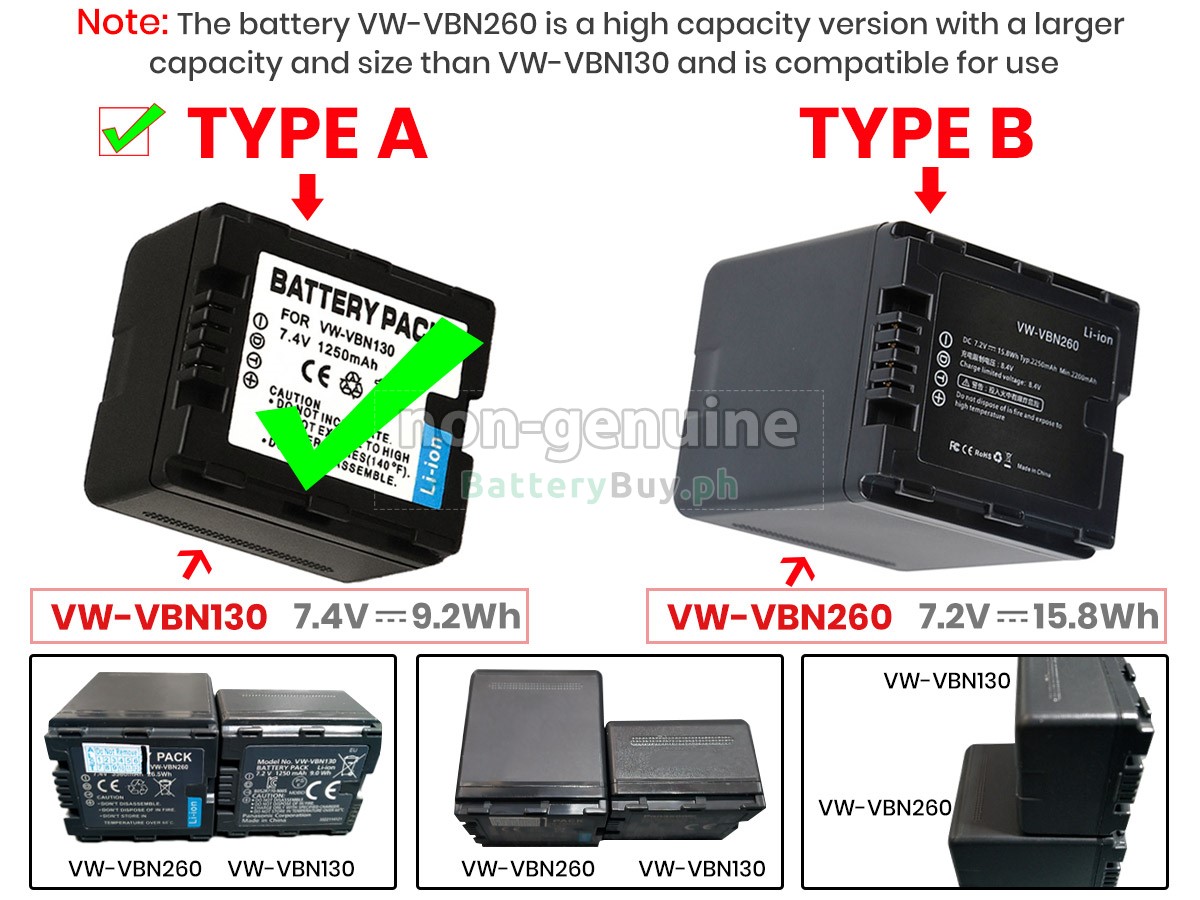 Panasonic VW-VBN260 Replacement Battery