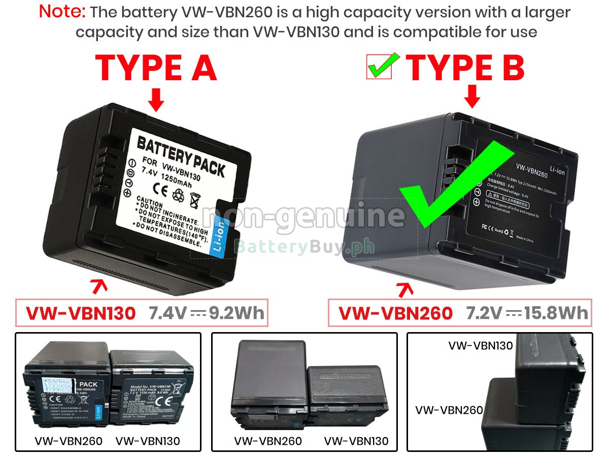 Panasonic VW-VBN260 Replacement Battery