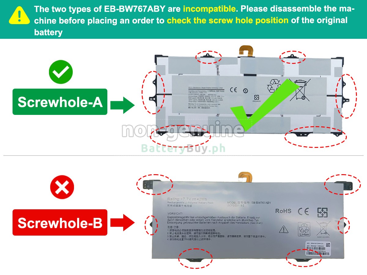 Samsung Galaxy Book S 256GB MERCURY GRAY(VERIZON) Replacement Battery