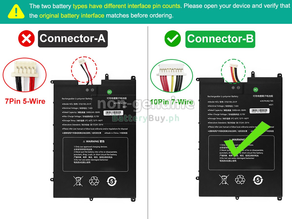 Sgin 3182185-2S1P Replacement Battery