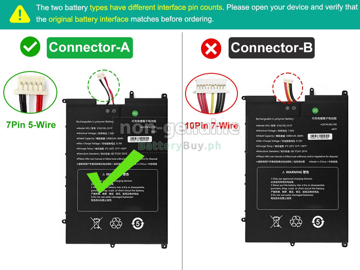 Sgin 3182185-2S1P Replacement Battery